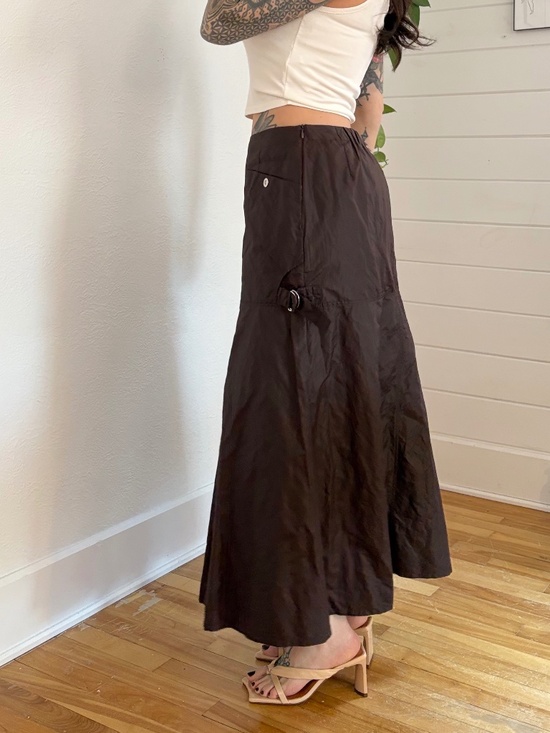 Animale Dresses & Skirts - Animale Brown coated cargo skirt